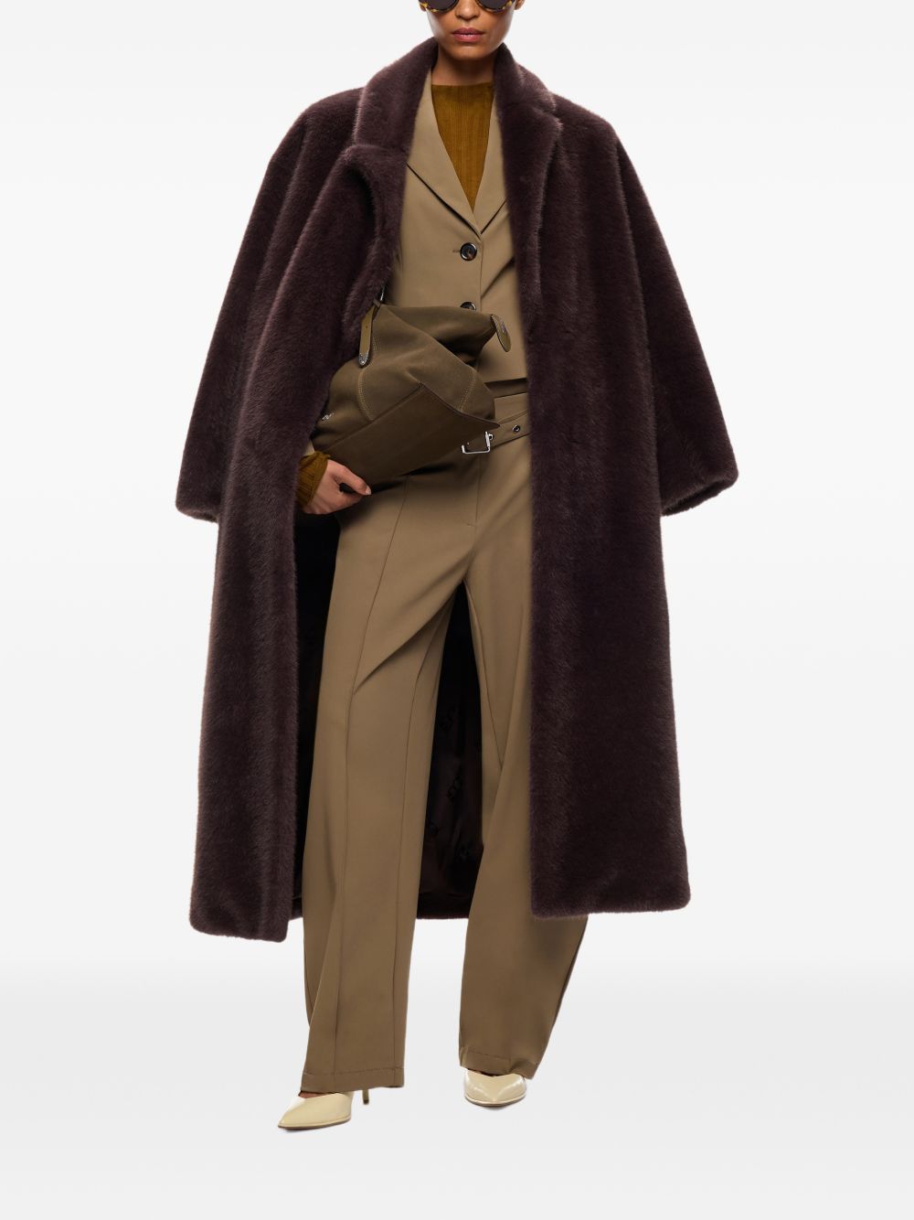Cappotto lungo in ecopelliccia 