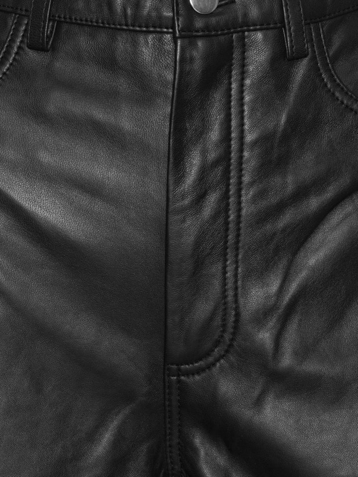 Pantaloni cargo in pelle 