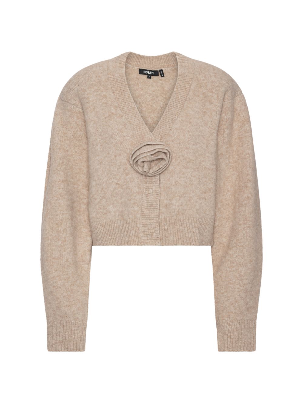 Cardigan beige a fiori 