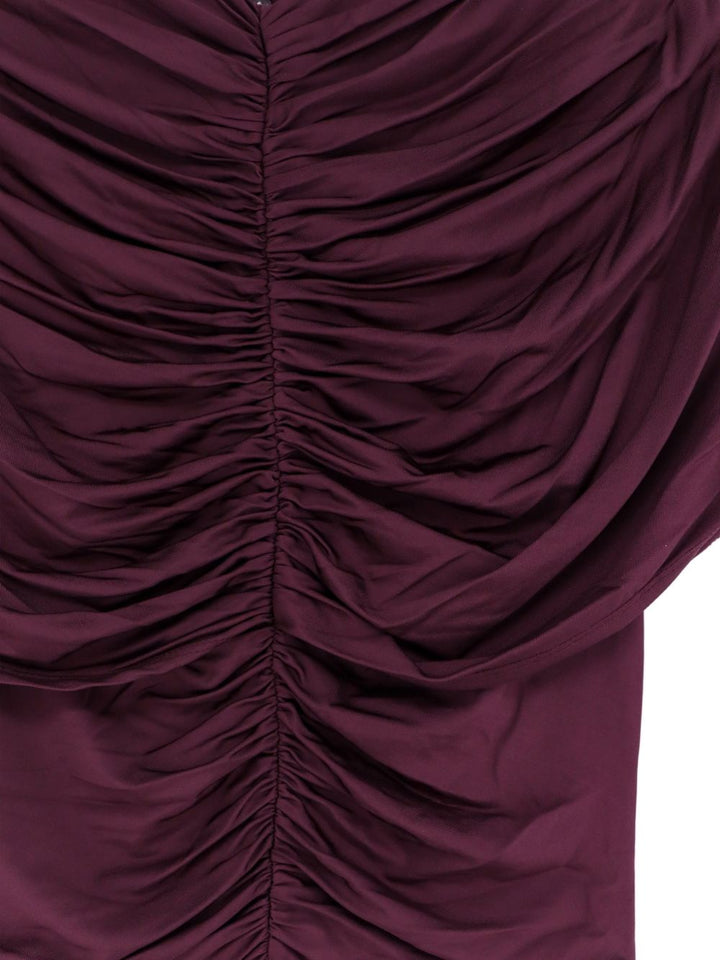 Abito lungo con ruches 