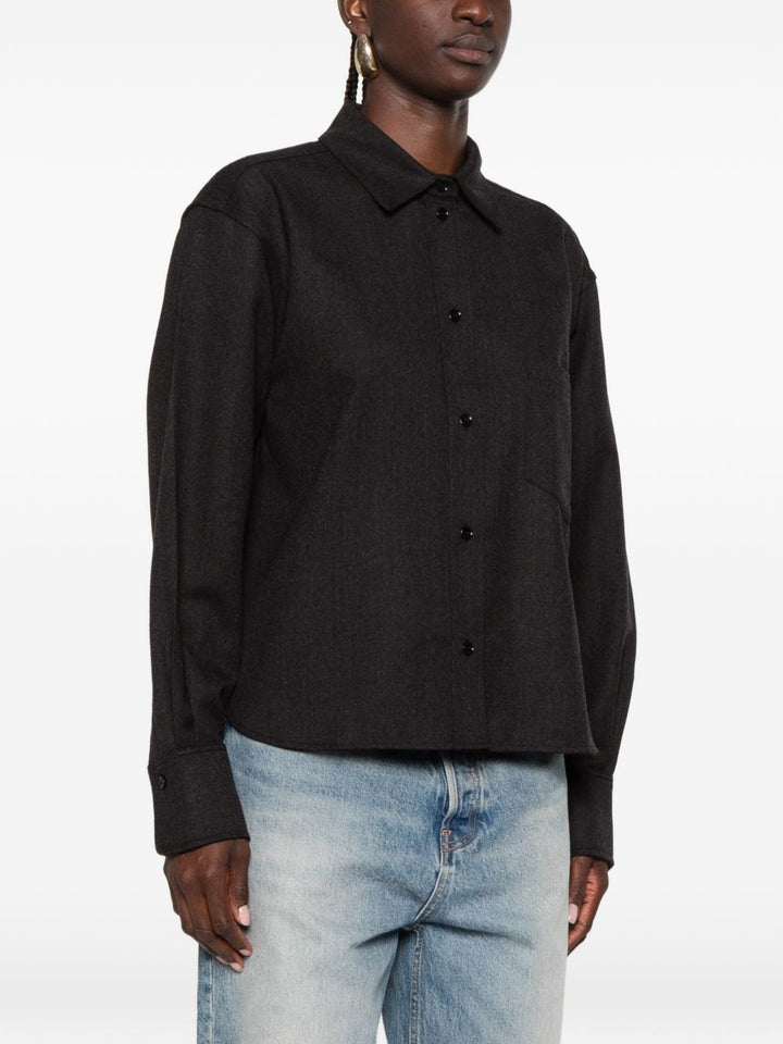 Camicia crop con ricamo 
