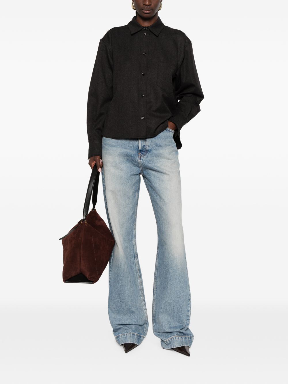Camicia crop con ricamo 