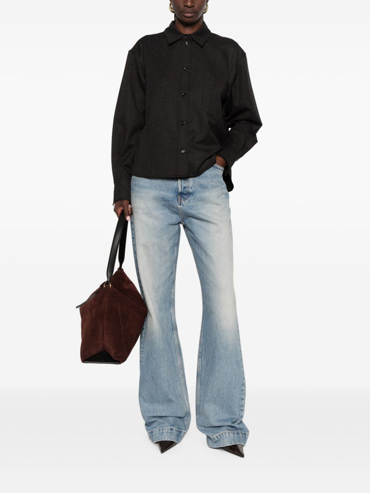Camicia crop con ricamo 