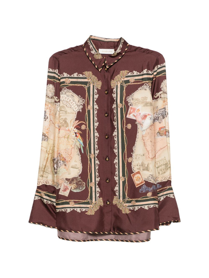 Camicia in seta con stampa 