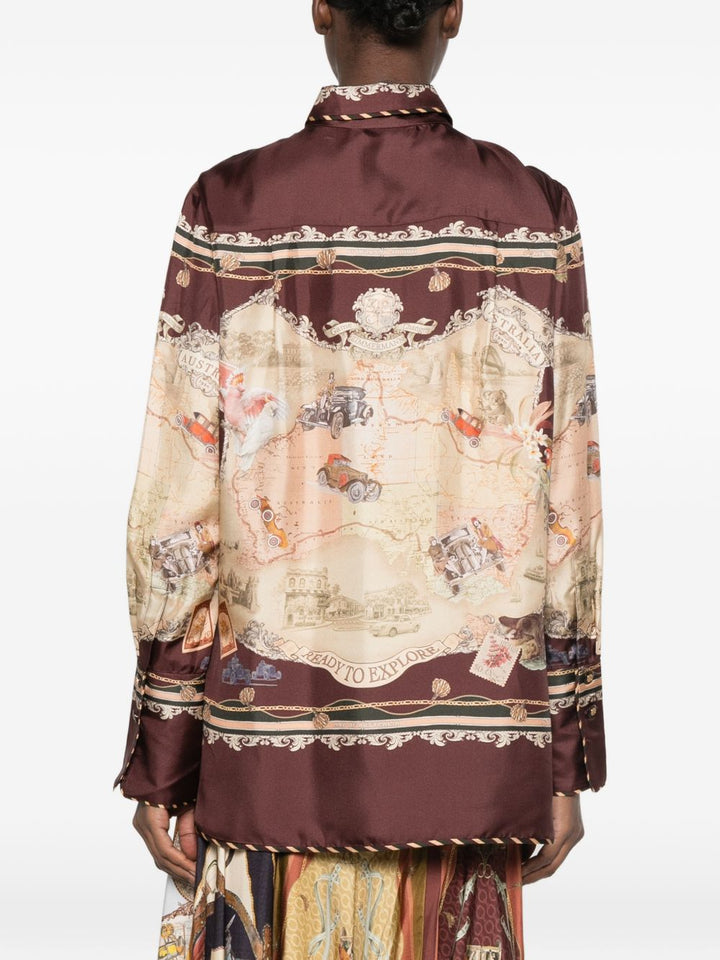 Camicia in seta con stampa 