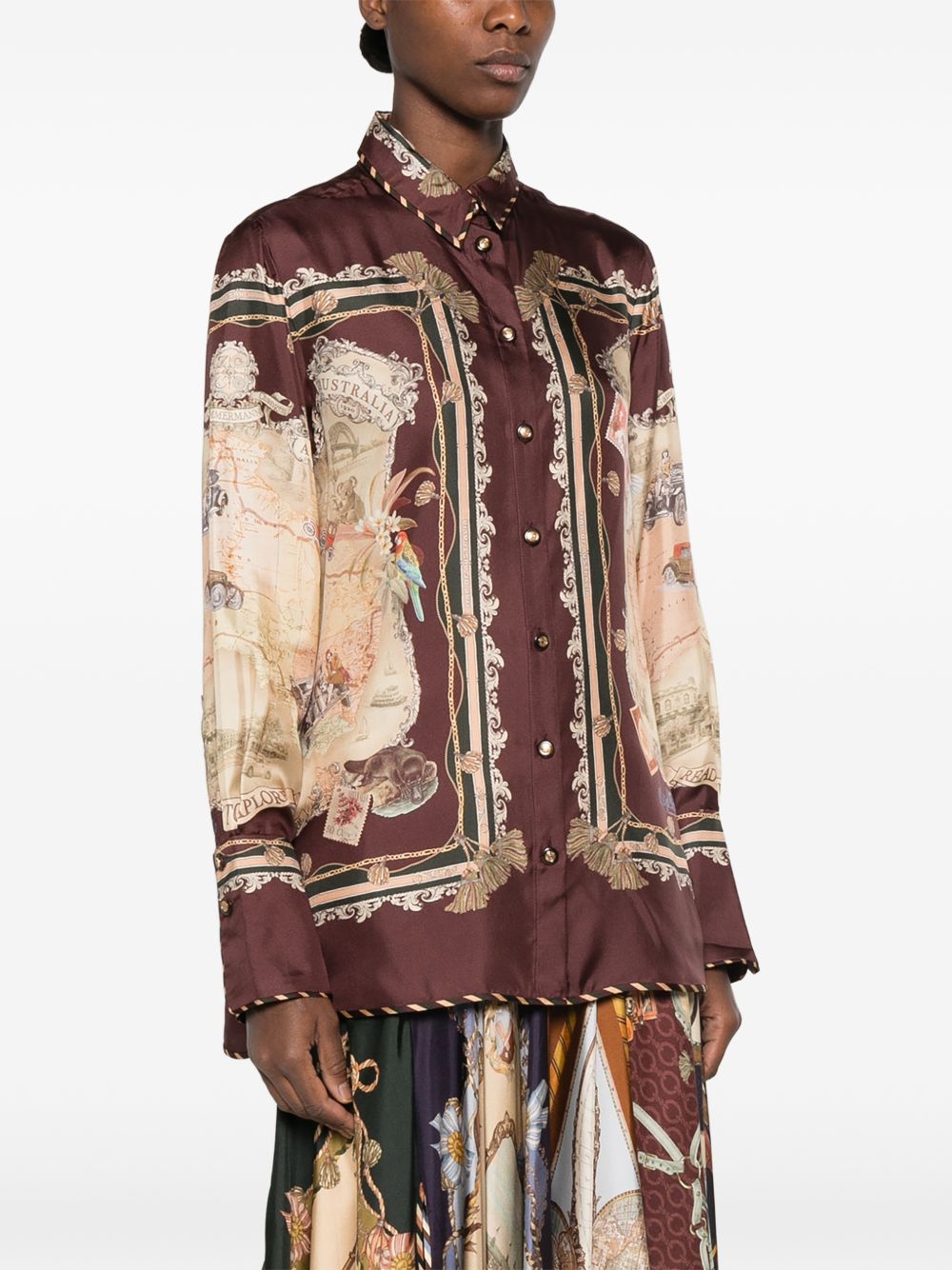Camicia in seta con stampa 
