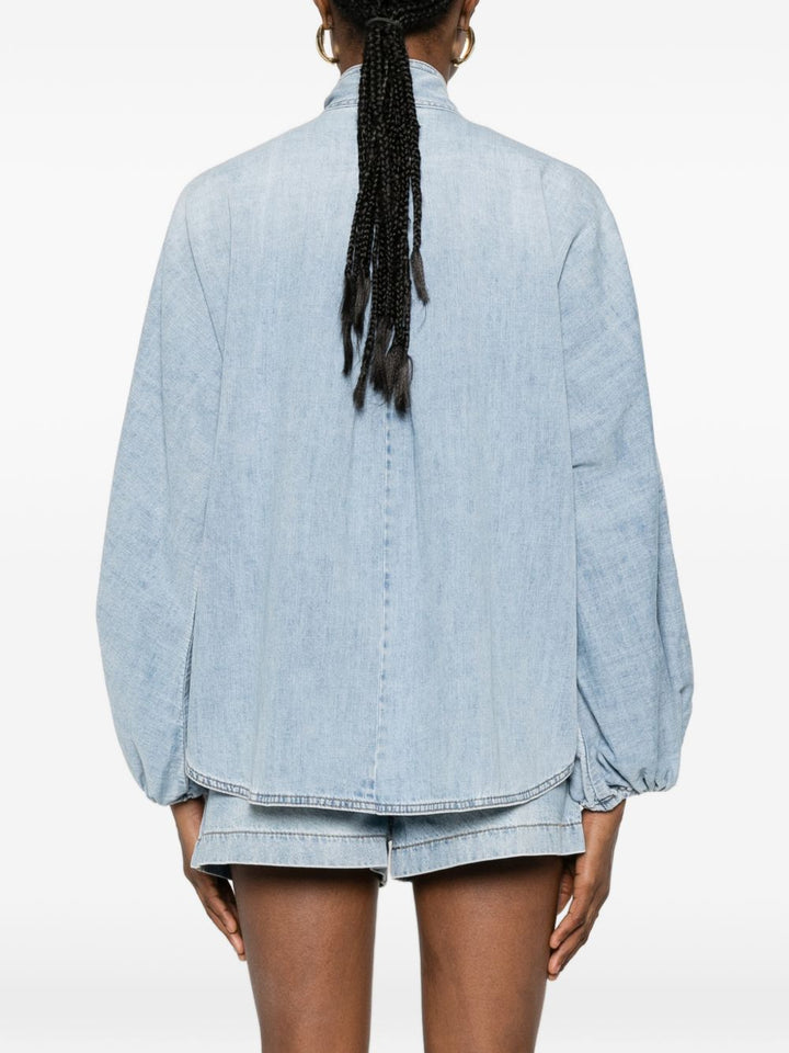 Blusa Indra con collo lavallière 