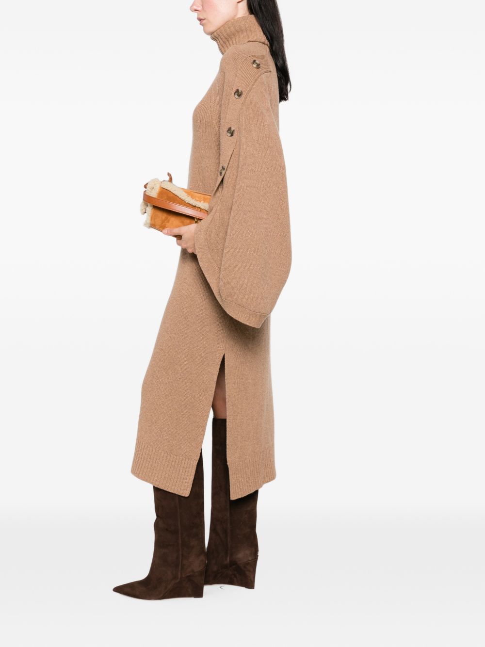 Abito midi a collo alto 