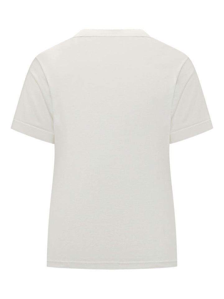 T-shirt bianca girocollo a maniche corte 