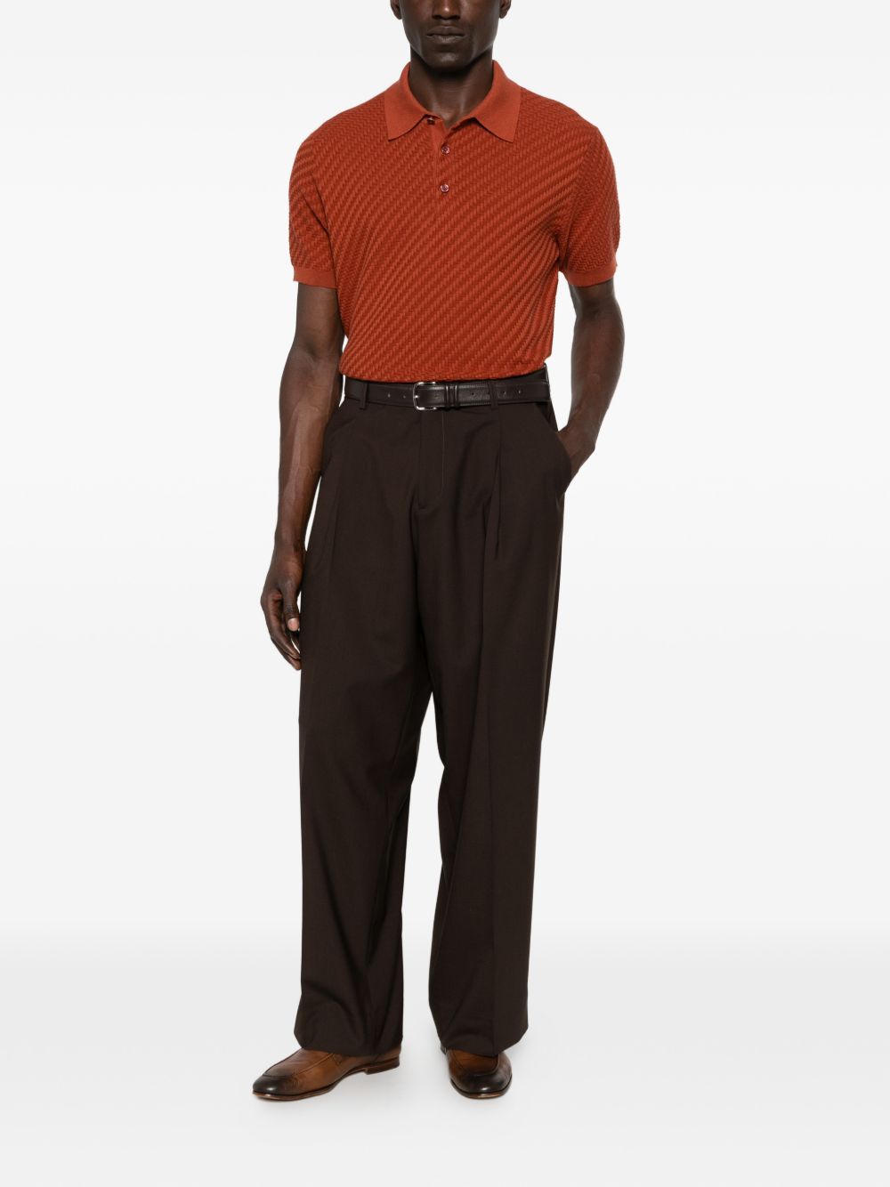 Pantaloni cacao con pieghe 
