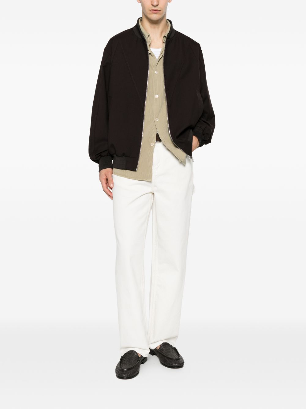 Bomber con zip marrone 