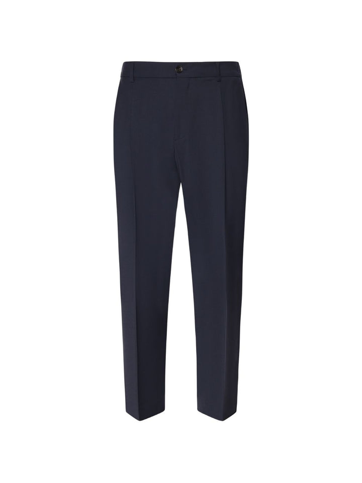 Pantaloni plissé blu scuro 