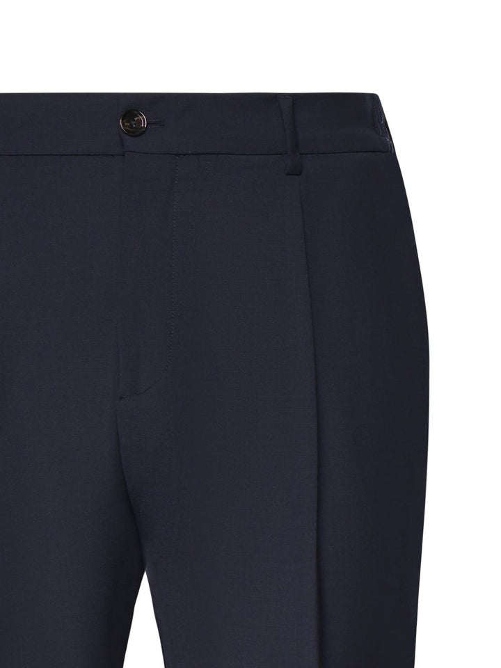 Pantaloni plissé blu scuro 