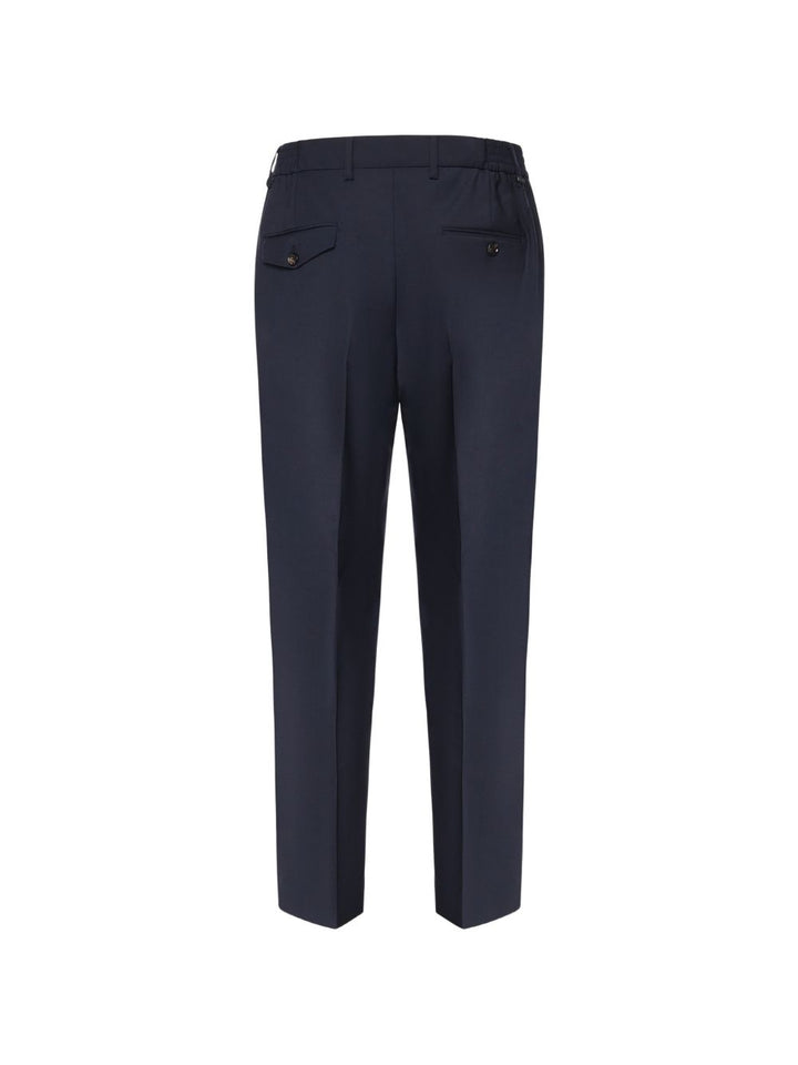 Pantaloni plissé blu scuro 