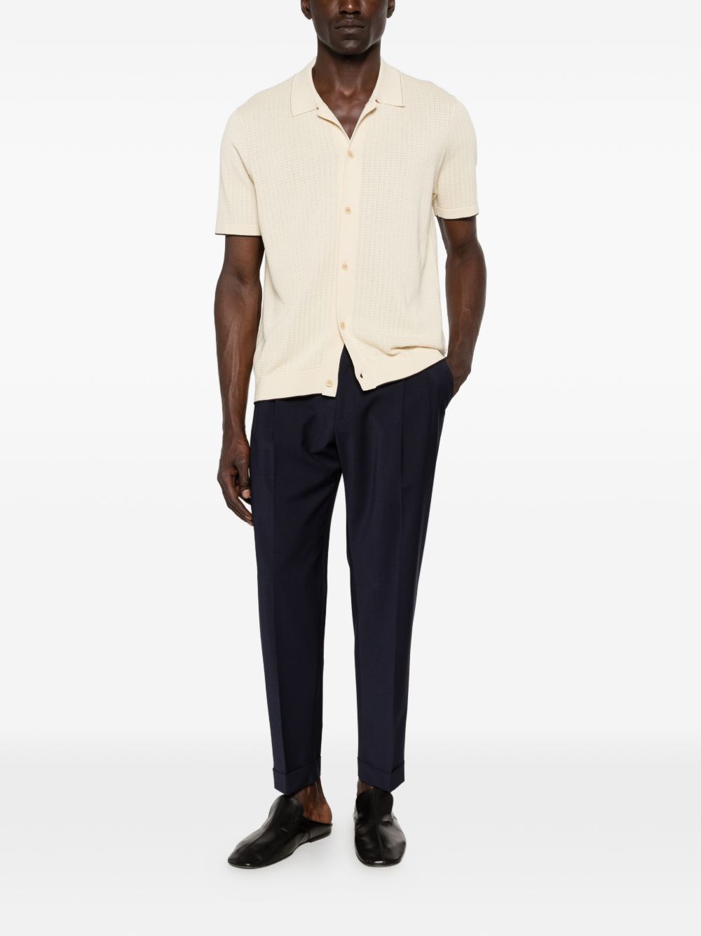 Pantaloni blu scuro con risvolto 