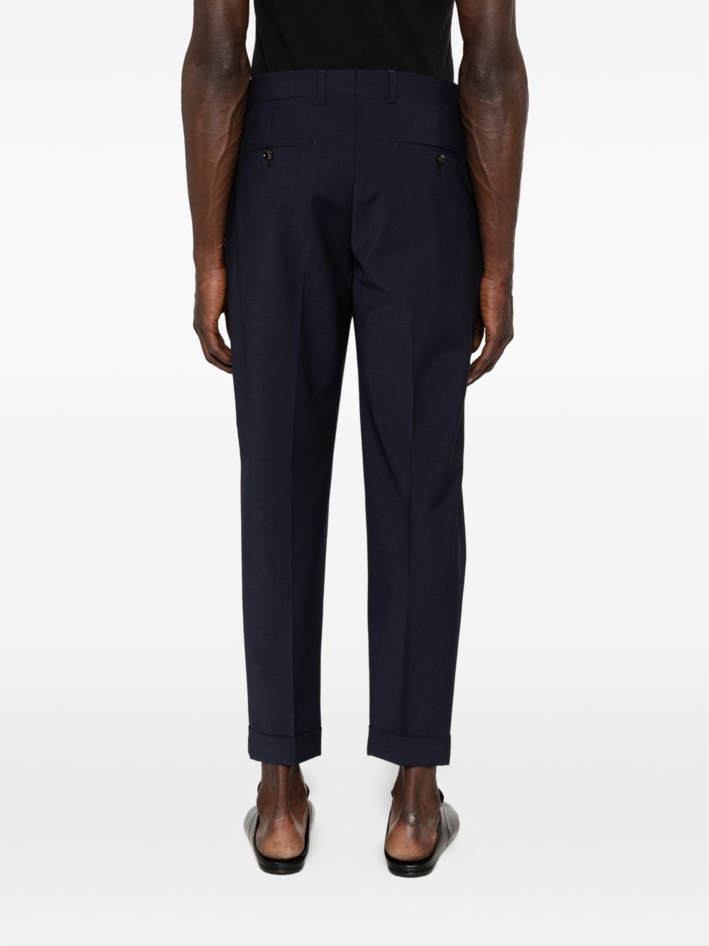 Pantaloni blu scuro con risvolto 