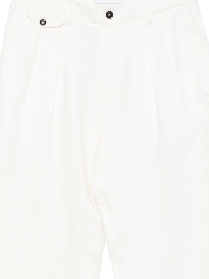 Pantaloni bianchi plissettato 