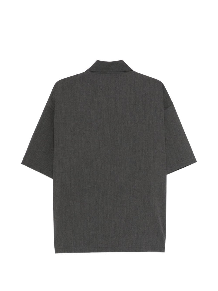 Camicia dark grey con logo ricamato 