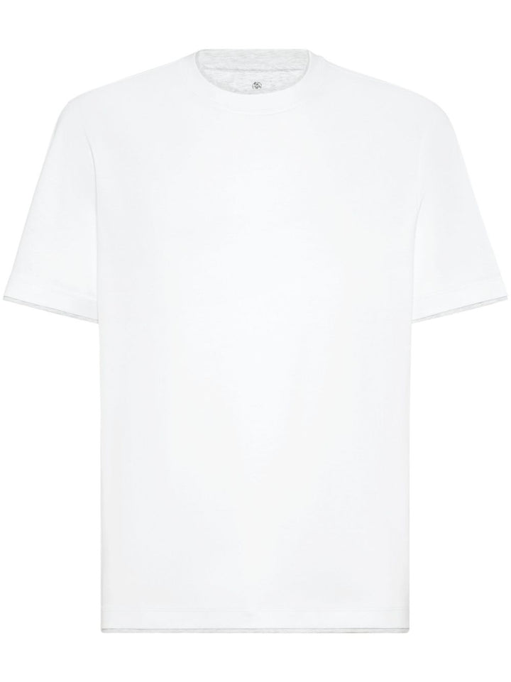 T-shirt a doppio strato bianco/grigio 