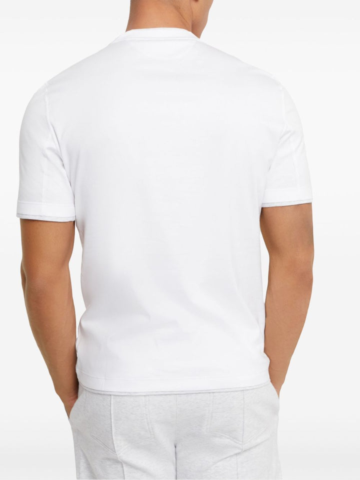 T-shirt a doppio strato bianco/grigio 