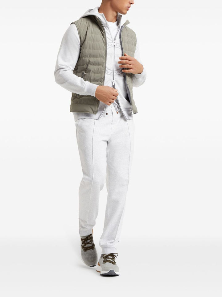 T-shirt a doppio strato bianco/grigio 