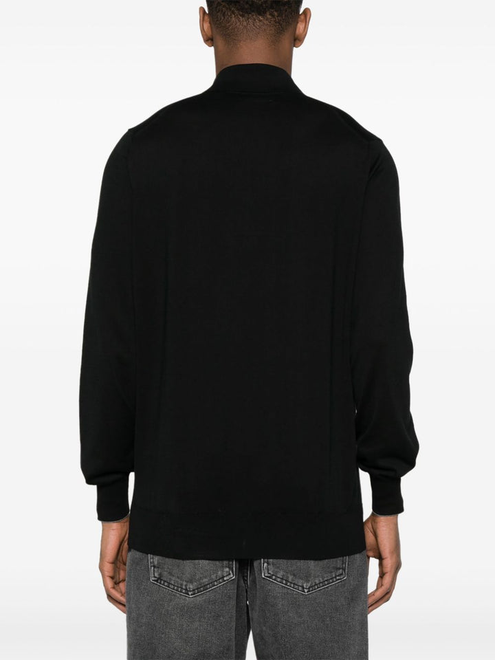 Maglione stile polo nero 