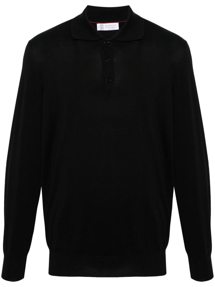 Maglione stile polo nero 