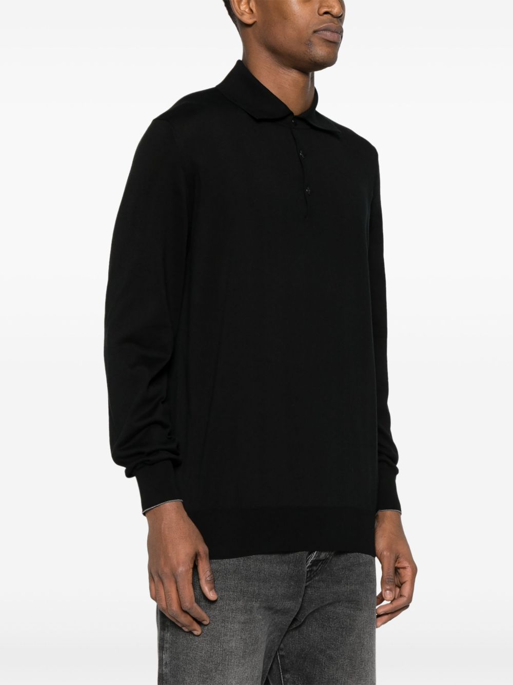 Maglione stile polo nero 