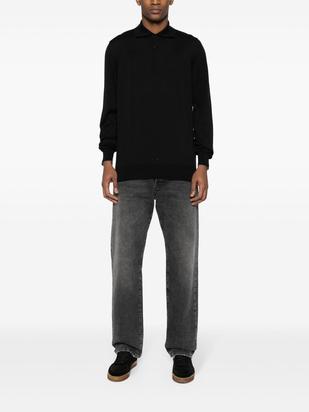 Maglione stile polo nero 