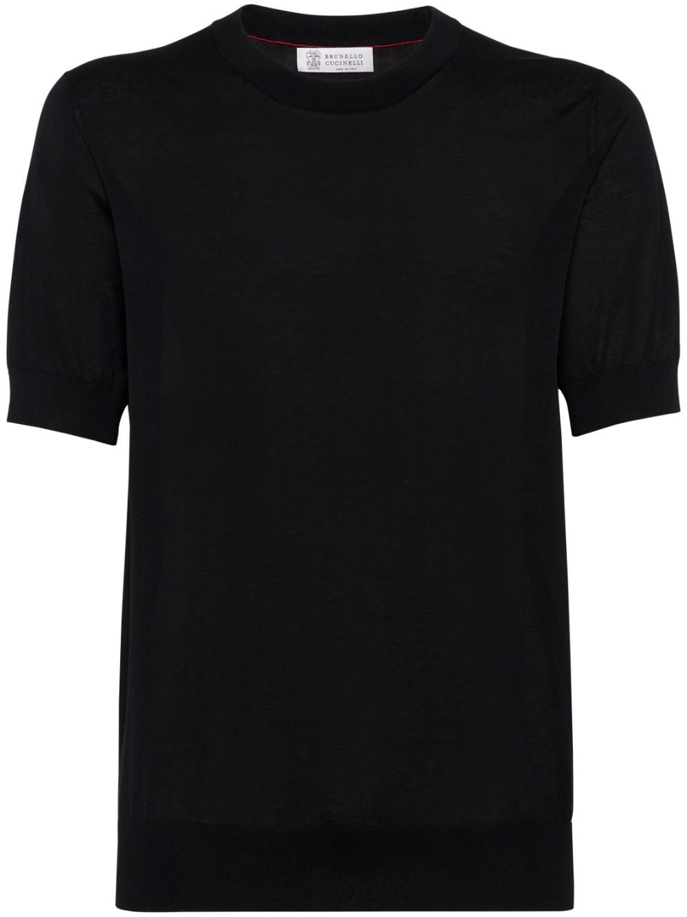 T-shirt nera in maglia 