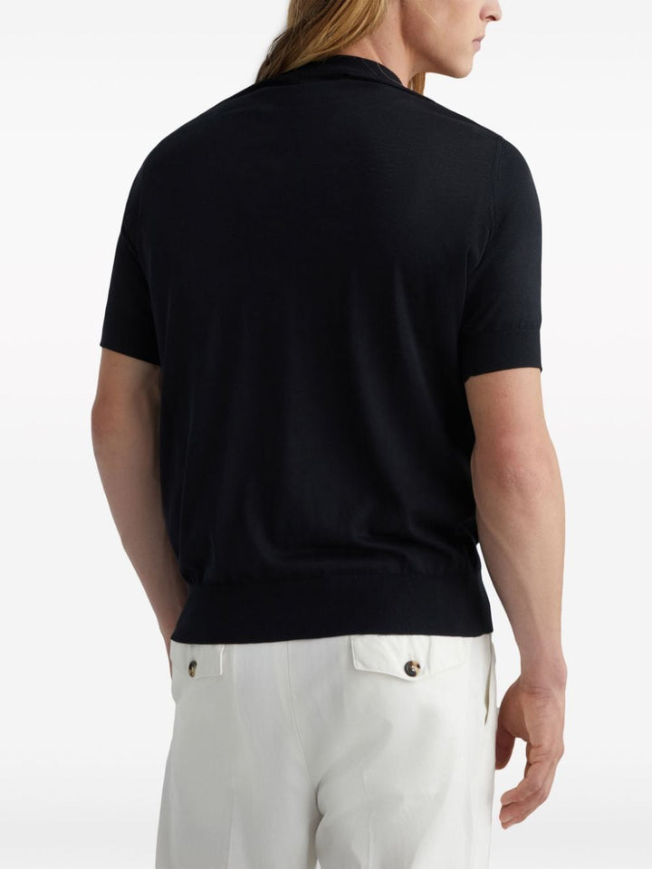T-shirt nera in maglia 
