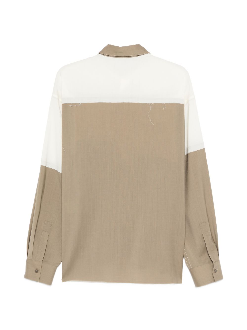 Camicia Richard bianco/beige color-block 