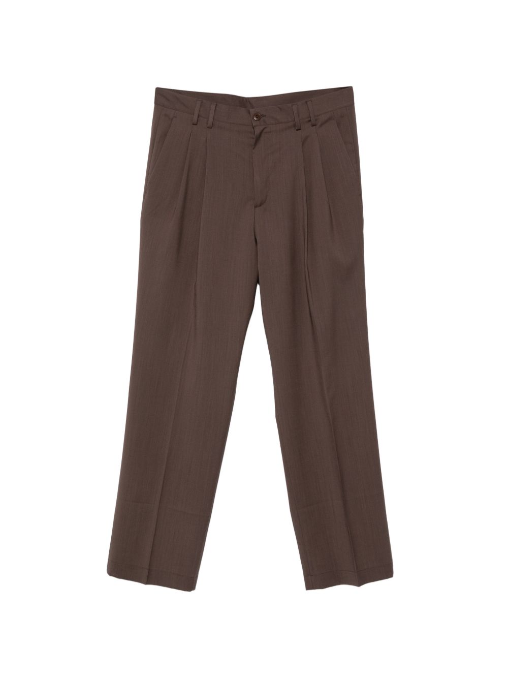 Pantaloni sartoriali marroni con pieghe 