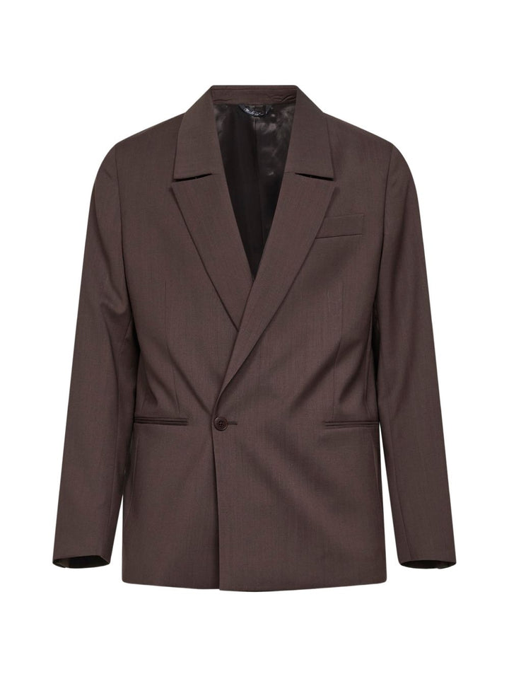 Blazer marrone in lana vergine 