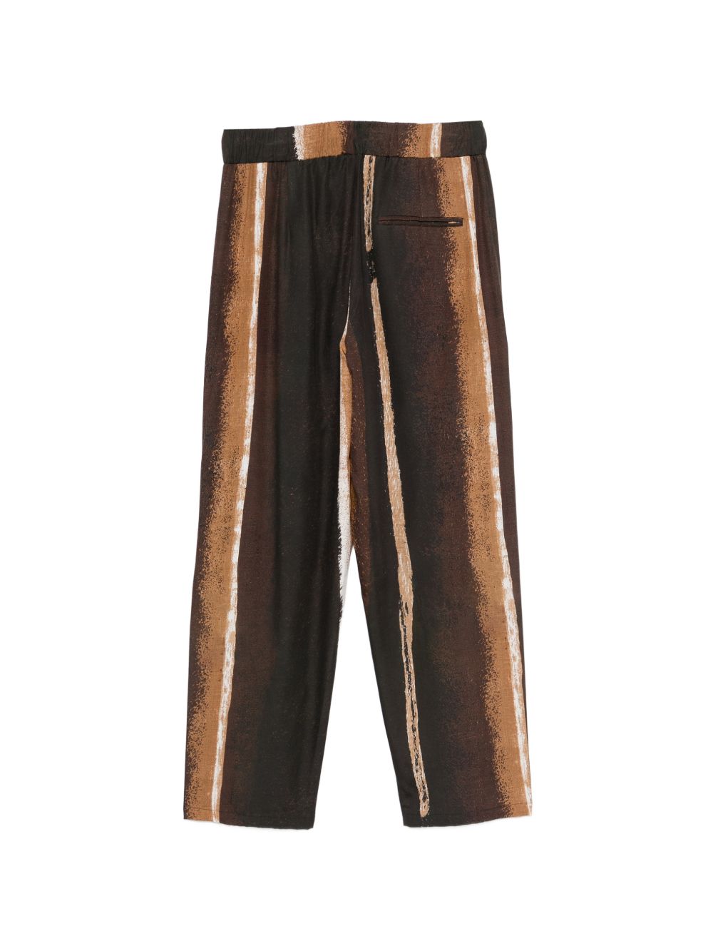 Pantaloni a righe marroni in lyocell 