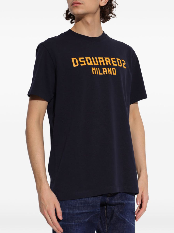 T-shirt blu navy con logo 