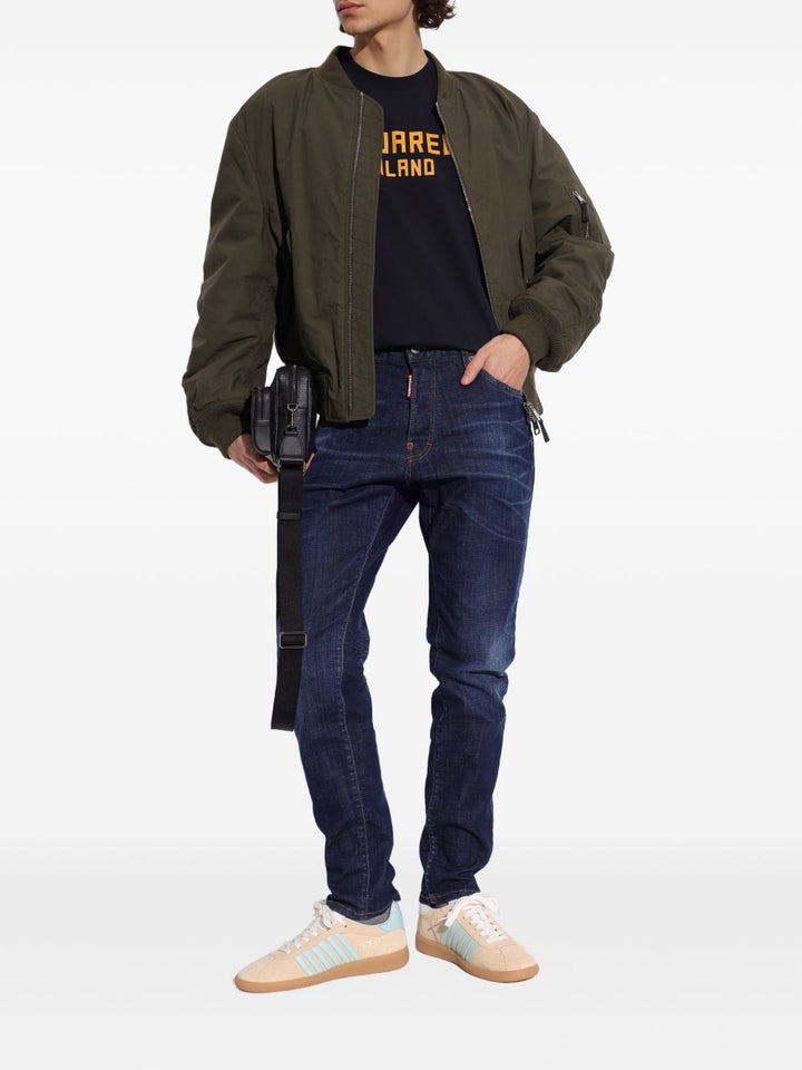 T-shirt blu navy con logo 