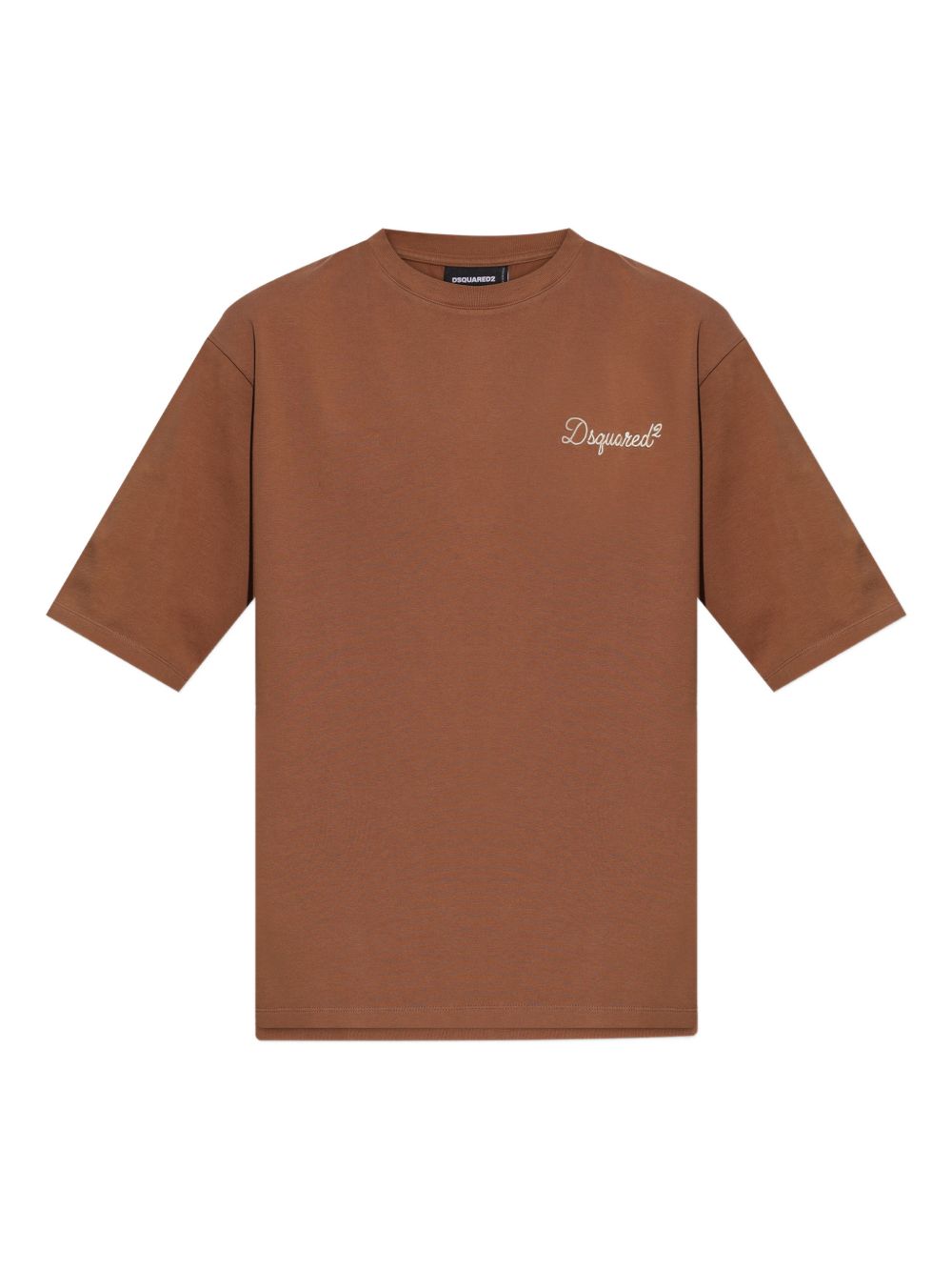 T-shirt marrone con ricamo 