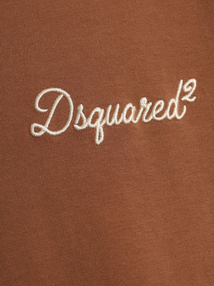 T-shirt marrone con ricamo 