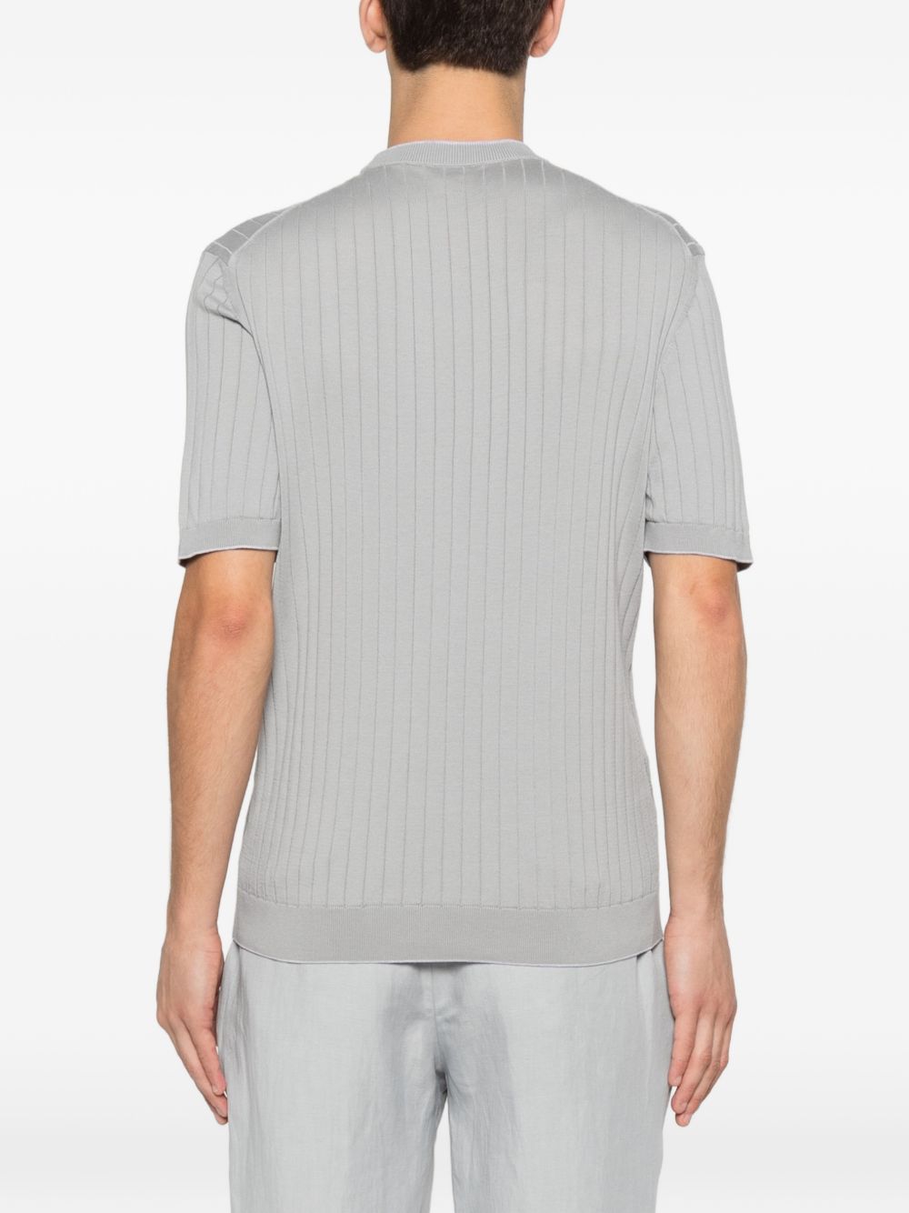 Maglia a coste blu/grigio 
