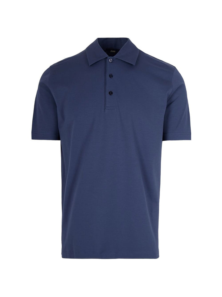 Polo blu con bottoni 