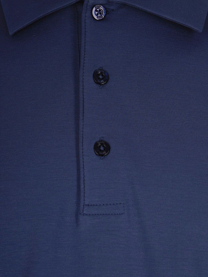 Polo blu con bottoni 