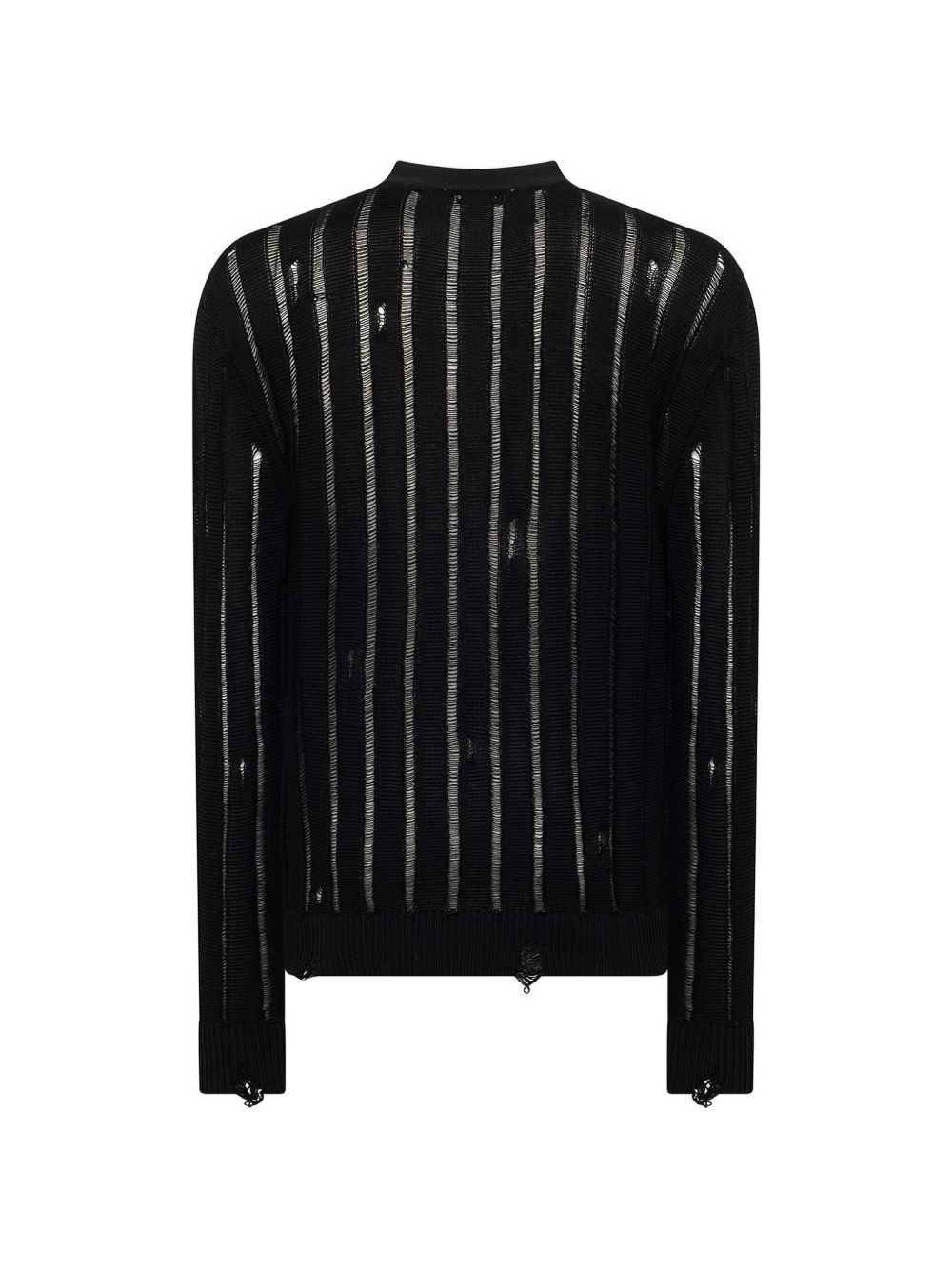 Cardigan nero con trasparenze con bottoni 