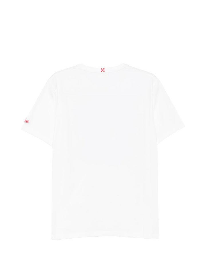 T-shirt bianca in cotone con stampa 