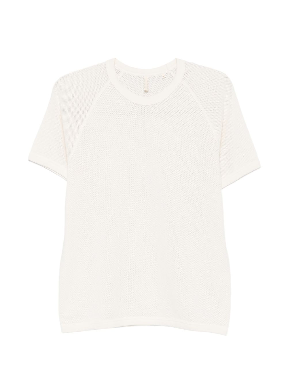 T-shirt bianca textured con maniche raglan 