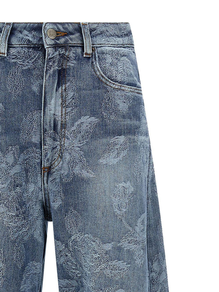 Jeans con ricami floreali 