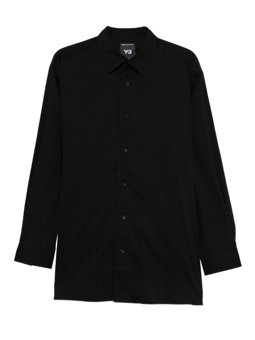 Camicia nera a maniche lunghe con stampa 