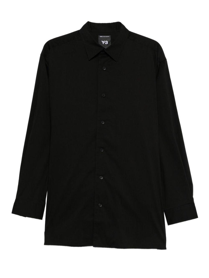 Camicia nera a maniche lunghe con stampa 