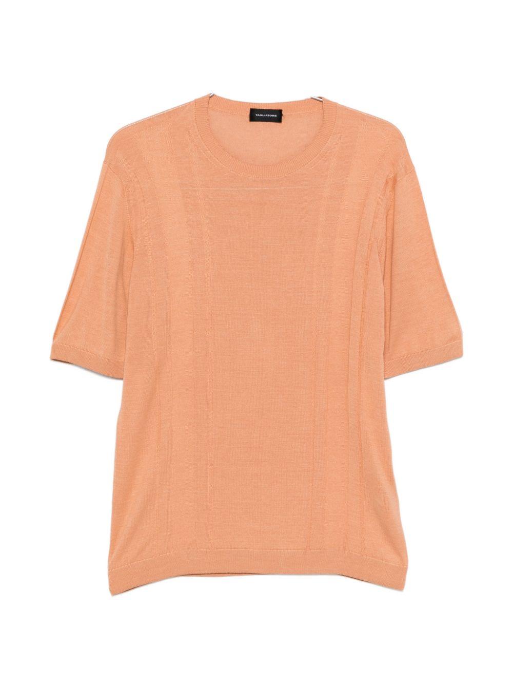 T-shirt in maglia fine arancione 