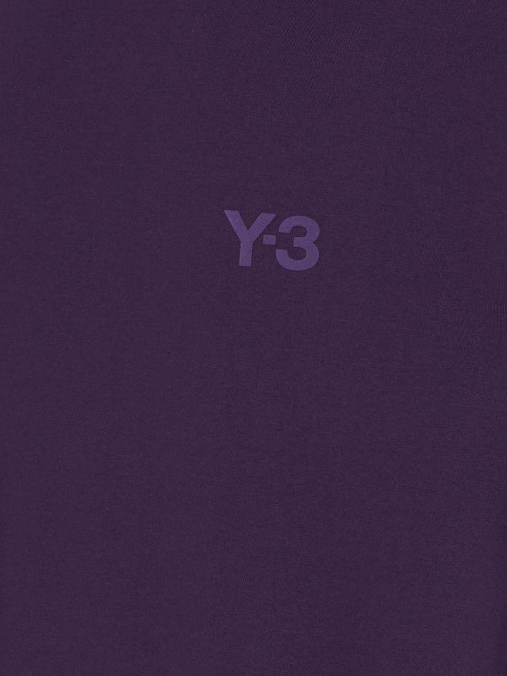 T-shirt viola con logo color-block 